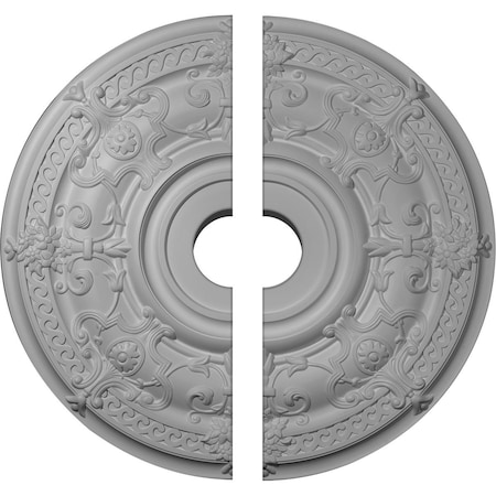 Ekena Millwork Dauphine Ceiling Medallion, Two Piece (Fits Canopies up to 13 1/4"), 33 7/8"OD x 6"ID x 1 3/8"P CM33DA2-06000